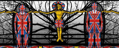  Christian England  (Inglaterra cristiana), obra de Gilbert & George que se expone en Londres.