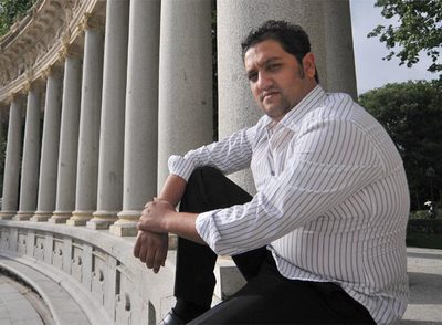 Quique Bermúdez,  El Piculabe,  ayer en el parque del Retiro.