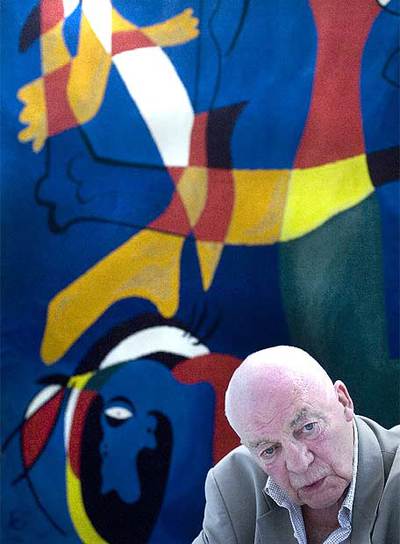 El poeta Jacques Dupin, ayer, en la Fundación Miró.