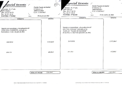 LAS FACTURAS DE LOS ACTOS