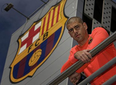 Víctor Valdés, en la ciudad deportiva del Barcelona.