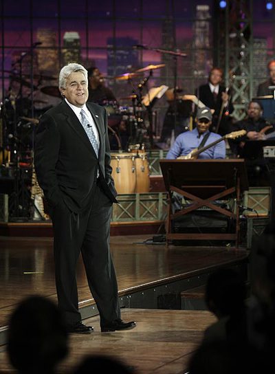 Jay Leno en el último programa de su popular  Tonight Show .