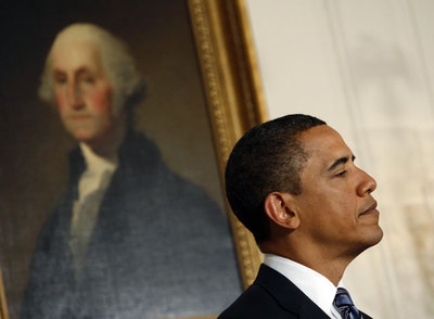 El presidente de Estados Unidos, ayer en Washington antes de partir hacia Oriente Próximo.