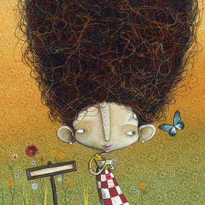 Ilustración de André Neves para el libro  Orejas de mariposa   (Kalandraka), de Luisa Aguilar