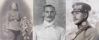 De izquierda a derecha, Baltasar Carbajo Vidales, Baltasar Valderrey Turrado y José Villalibre Toral.