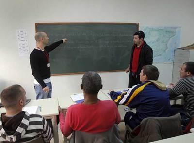 Una clase en la cárcel de Soto del Real.