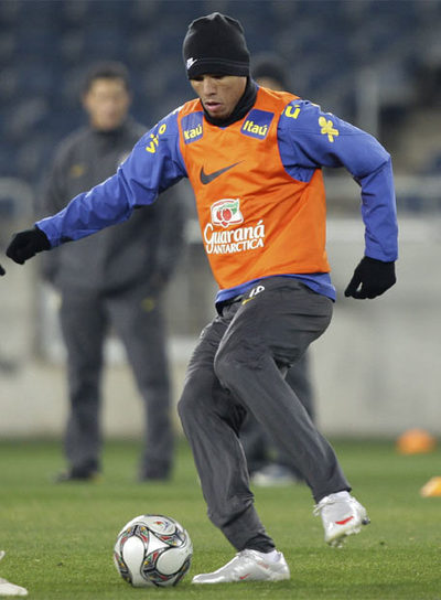 Luis Fabiano, en una sesión preparatoria.