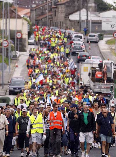 Los marchistas del metal, "agotados pero confiados"