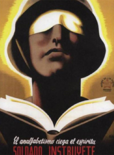 El cartel  Soldado instrúyete. 