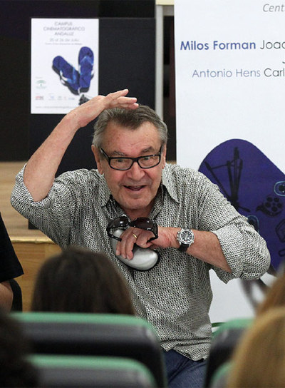 Milos Forman, en un momento de su clase de ayer en Málaga.