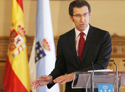 Núñez Feijóo, compareció tras la reunión de Gobierno en el Pazo de Raxoi de Santiago.