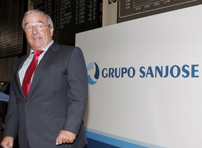 Jacinto Rey, su presidente, en el estreno bursátil de San José.