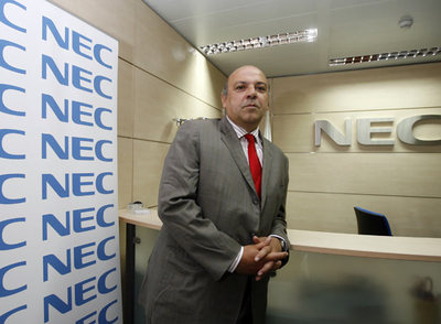 Jaime Serrano, presidente y consejero delegado de NEC Ibérica, en la sede que la compañía tiene en Madrid.