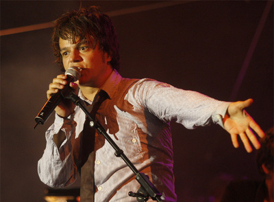 Jamie Cullum, durante su concierto en la plaza de la Trinidad.