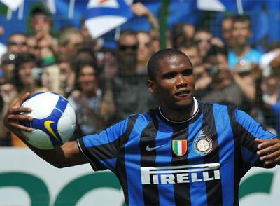 Samuel Eto'o, en su presentación con el Inter.