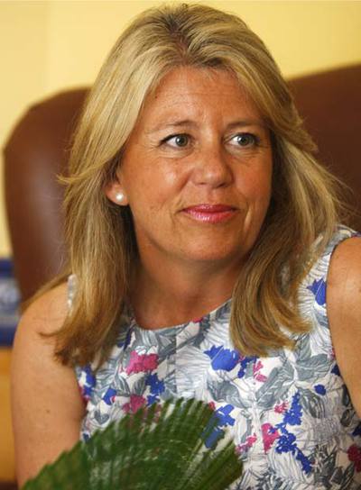 Ángeles Muñoz, la tarde del pasado jueves, en un café de Marbella.