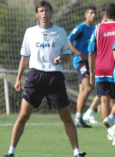 Ziganda, en un entrenamiento del Xerez.
