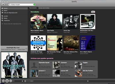 Pantallazo de Spotify, la radio  online .