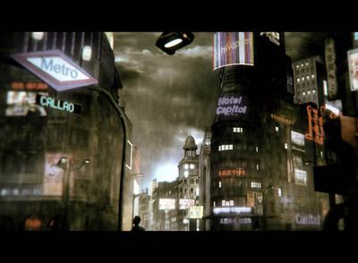 Escenografía digital creada por ordenador para el cortometraje  Cíclope,  ambientado en un Madrid futurista a lo  Blade Runner. 