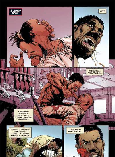 Página de la novela gráfica  Unknown Soldier  con textos de Joshua Dysart y dibujos de Alberto Ponticelli.