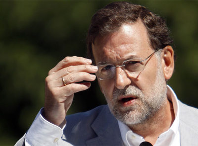 Mariano Rajoy, durante un acto público celebrado ayer en Tarazona (Zaragoza).