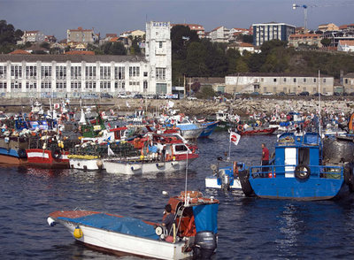 Paro total de la bajura de la ría  de Vigo contra la marina de Massó
