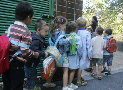 Inicio del curso escolar en un colegio público de Getxo (Bilbao).