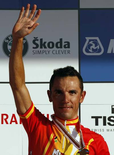 Rodríguez, en el podio con el bronce.