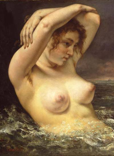  La mujer en las olas   (1868) , de Courbet.