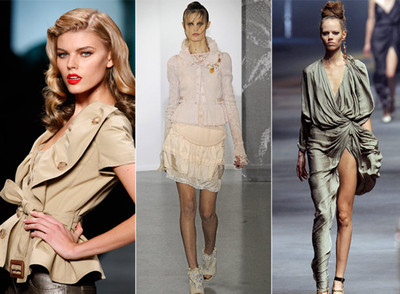 Propuestas de Christian Dior, Nina Ricci y Lanvin, de izquierda a derecha, en sus desfiles de París para primavera-verano de 2010. rn reuters
