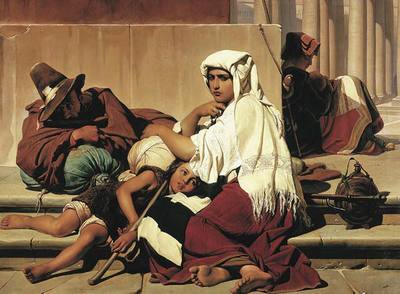  Peregrinos en Roma  (1842), de Delaroche.
