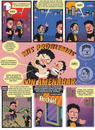  Reproducción de una página del cómic  Mis problemas con Amenábar , cuyo guionista es Jordi Costa 
