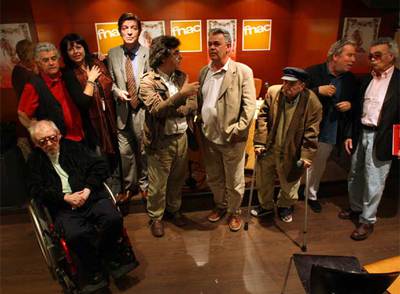 Varios de los autores del libro  Viva Berlanga , presentado ayer en Valencia. Entre ellos, Javier Rioyo, Jesús Franco y Willy Montesinos.