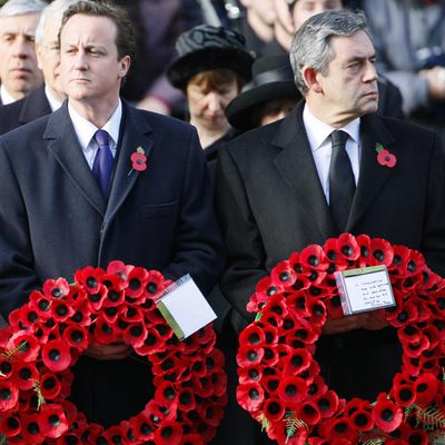 David Cameron, líder del Partido Conservador y Gordon Brown, primer ministro británico.