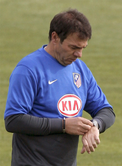 Abel, durante un entrenamiento del Atlético.