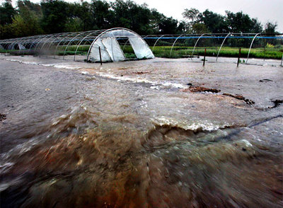 La tormenta causó inundaciones en calles de Banyoles y el desbordamiento del río Terri, que cruza el Pla de l'Estany.