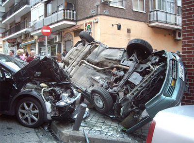 Vuelco en pleno San Blas