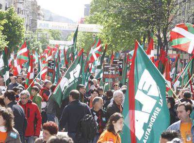 Simpatizantes de ELA en la manifestación del pasado 1º de mayo.