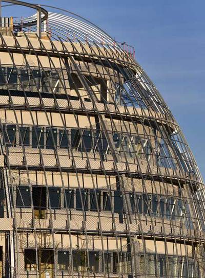 Edificio de Alejandro Zaera en el Campus de la Justicia, en Madrid, en construcción.