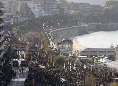 Marcha celebrada el pasado día 17 en San Sebastián contra la detención de la cúpula de la izquierda  abertzale. 