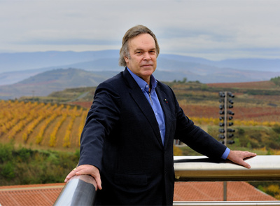 Robert Parker, ayer, en el hotel de las bodegas Marqués de Riscal en Elciego (Álava).