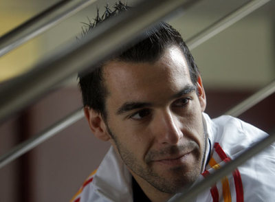 Álvaro Negredo, ayer durante la entrevista en la ciudad deportiva de Las Rozas, en Madrid.