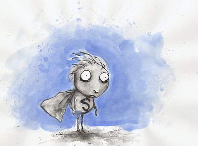Ilustración de Tim Burton para  La melancólica muerte del chico ostra y otras historias .
