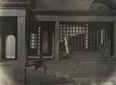 Maqueta de Edward Gordon Craig para  La pasión según San Mateo. 