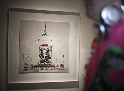 Una de las obras de la exposición  Superflat , de Takashi Murakami, en Valencia.