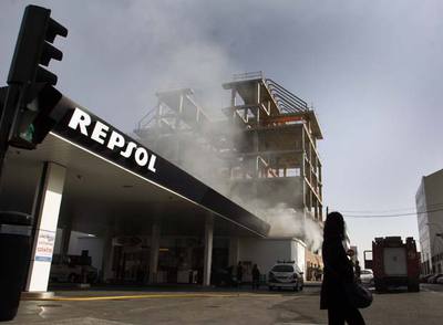 Incendio junto a una gasolinera de San Blas