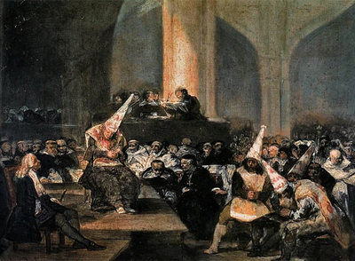  Auto de fe de la Inquisición,   óleo de Francisco de Goya de la Real Academia de Bellas Artes. 