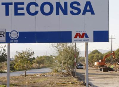 Obras de la empresa Teconsa en la carretera Azucarera-Intelhorce, en Málaga.