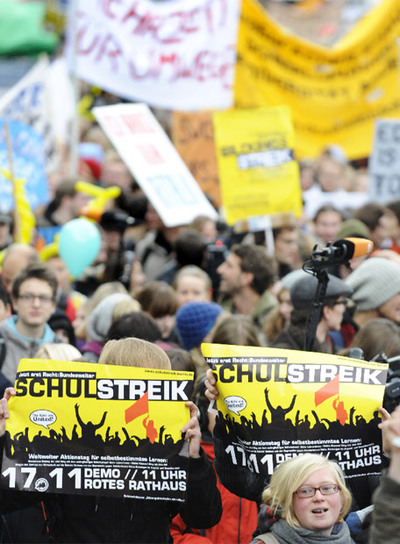 Manifestación contra el plan Bolonia en Berlín.