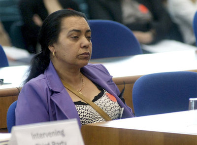 María Luisa Muñoz,  La Nena,  durante el juicio en el Tribunal de Estrasburgo.